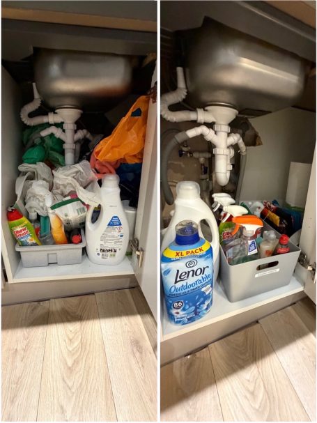 Cupboard: (L) Before (R) After