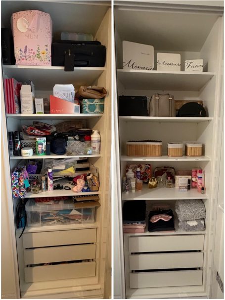 Wardrobe: (L) Before (R) After
