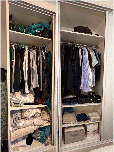Wardrobe: (L) Before (R) After